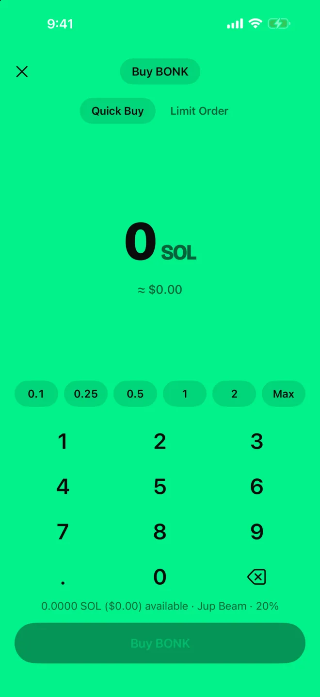 Quick buy keypad
